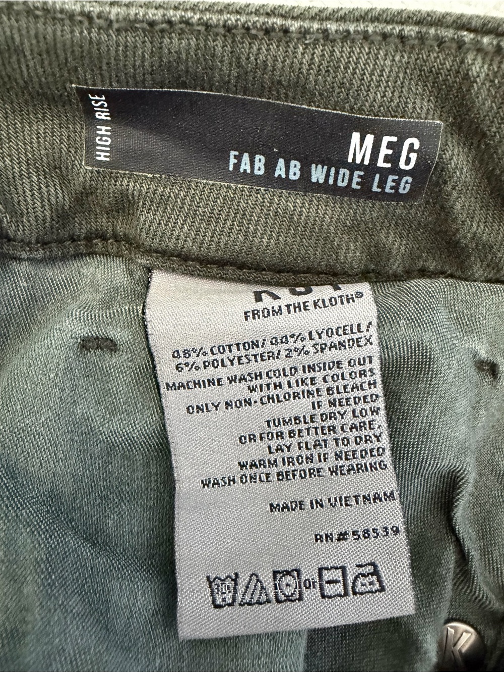 Kut From the Kloth Meg Wide Leg Jeans - Olive Green - Picture 3 of 4